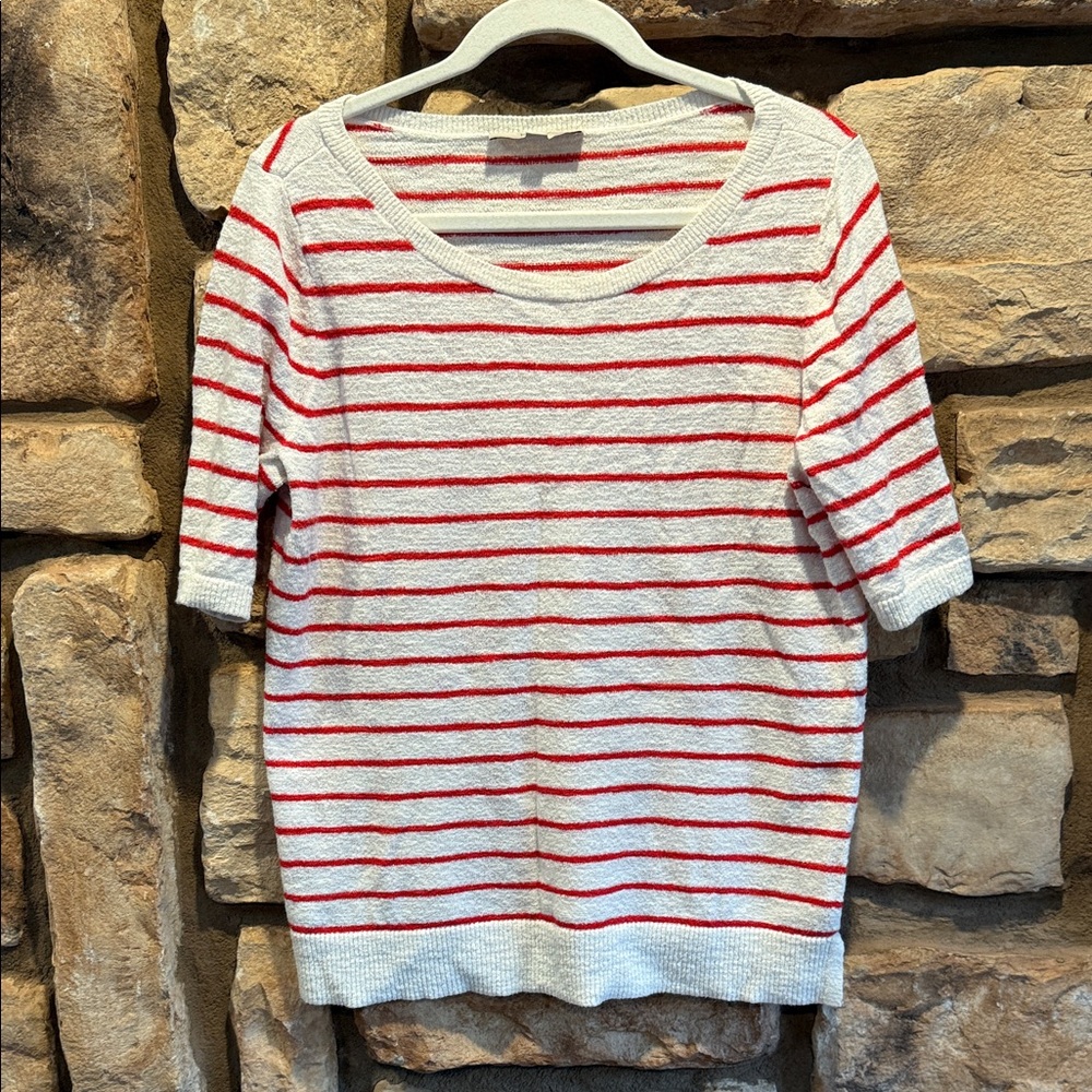 Loft scoop neck striped sweater size L